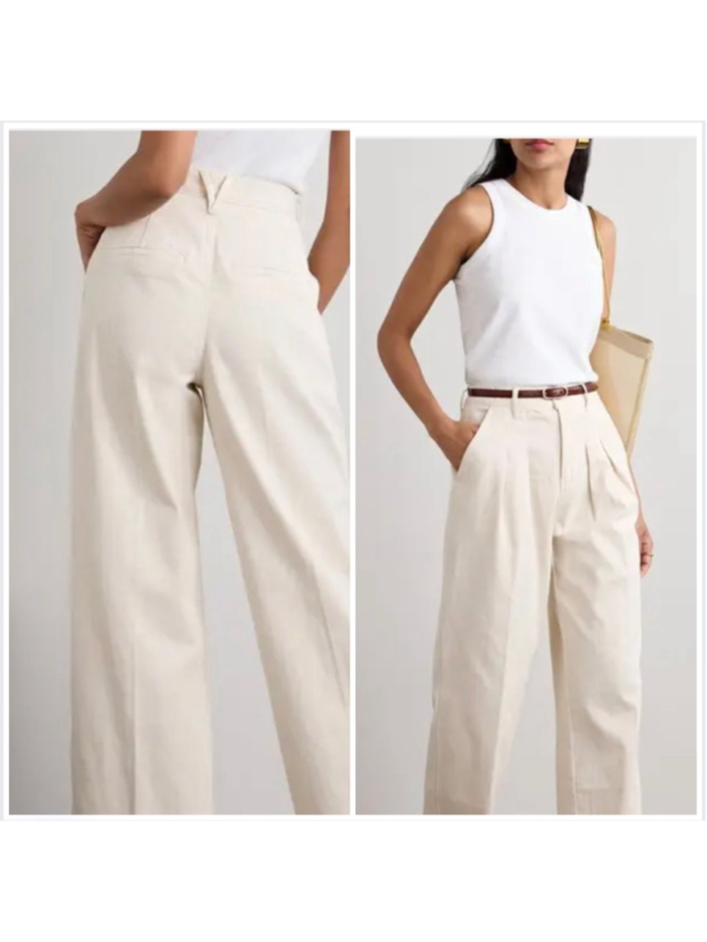 Veronica Beard Mia Wide Leg Crop Pants Size 30 Ecru Beige Trousers